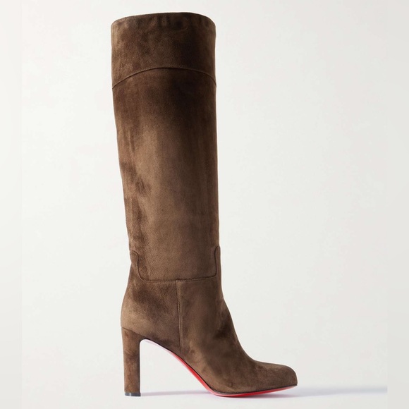 Christian Louboutin Shoes - NWOB Christian Louboutin Loo Botta 85 Suede Knee High Boots in Chocolate Brown